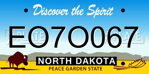 EO7O067 North Dakota License Plate