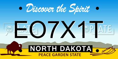 EO7X1T North Dakota License Plate