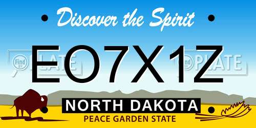 EO7X1Z North Dakota License Plate