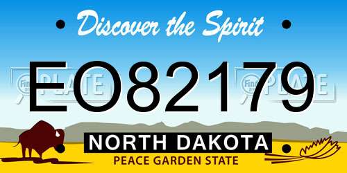 EO82179 North Dakota License Plate