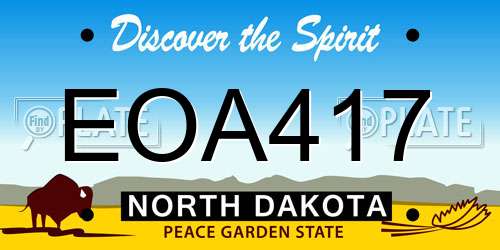 EOA417 North Dakota License Plate