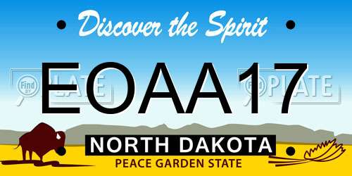 EOAA17 North Dakota License Plate