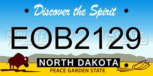 EOB2129 North Dakota License Plate