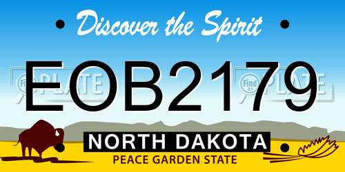 EOB2179 North Dakota License Plate