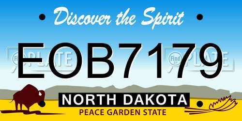 EOB7179 North Dakota License Plate