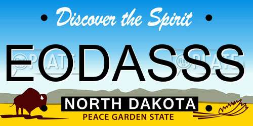EODASSS North Dakota License Plate
