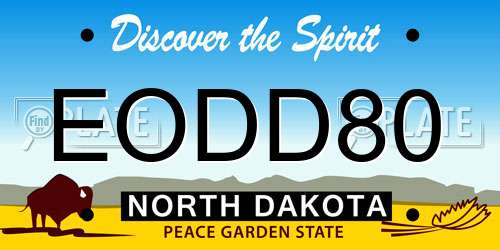 EODD80 North Dakota License Plate