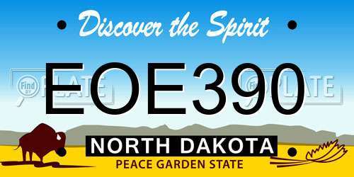 EOE390 North Dakota License Plate