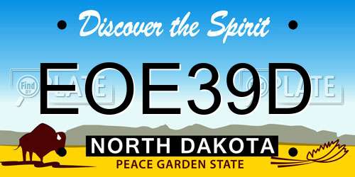 EOE39D North Dakota License Plate