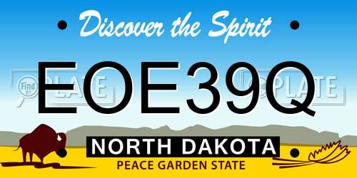 EOE39Q North Dakota License Plate