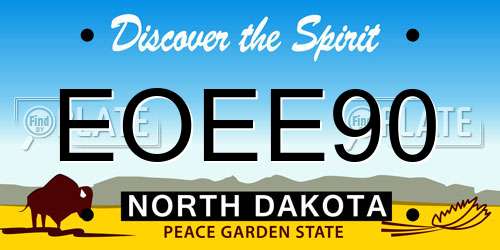 EOEE90 North Dakota License Plate