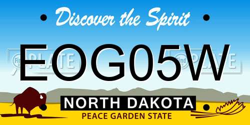 EOG05W North Dakota License Plate