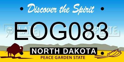 EOG083 North Dakota License Plate