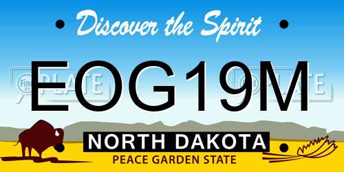EOG19M North Dakota License Plate