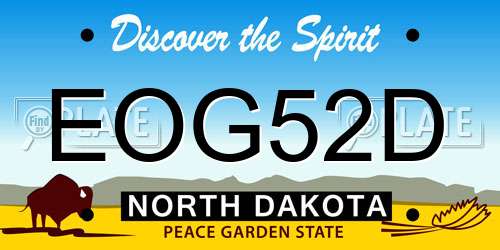 EOG52D North Dakota License Plate