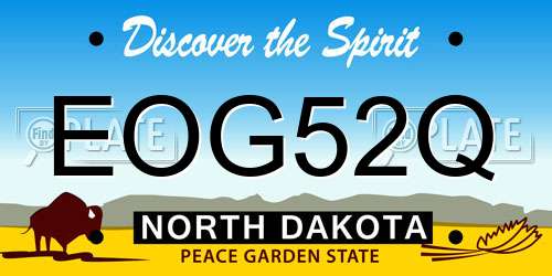 EOG52Q North Dakota License Plate
