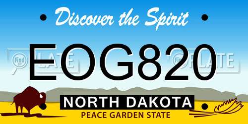 EOG820 North Dakota License Plate