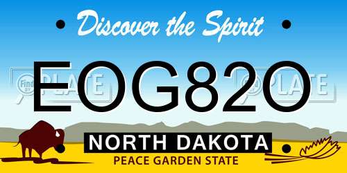 EOG82O North Dakota License Plate