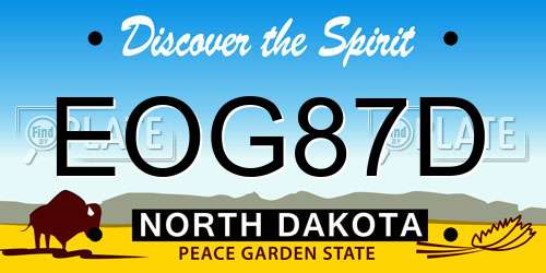 EOG87D North Dakota License Plate