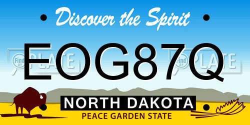 EOG87Q North Dakota License Plate
