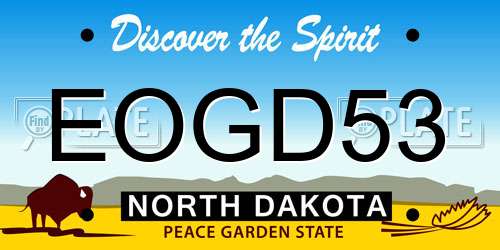 EOGD53 North Dakota License Plate