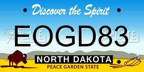 EOGD83 North Dakota License Plate