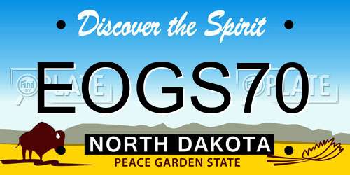 EOGS70 North Dakota License Plate