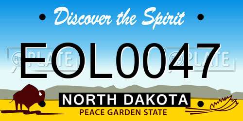 EOL0047 North Dakota License Plate