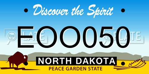 EOO050 North Dakota License Plate
