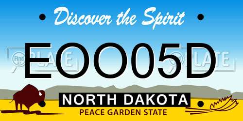 EOO05D North Dakota License Plate