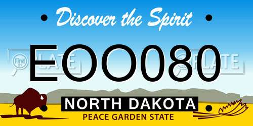 EOO080 North Dakota License Plate