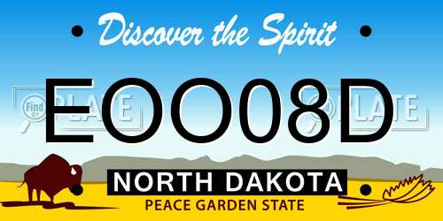 EOO08D North Dakota License Plate
