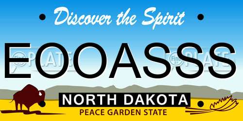 EOOASSS North Dakota License Plate