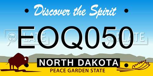 EOQ050 North Dakota License Plate