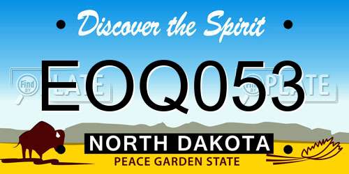 EOQ053 North Dakota License Plate