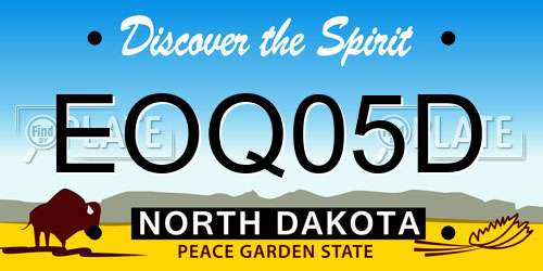 EOQ05D North Dakota License Plate