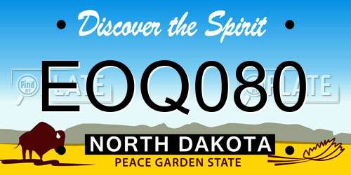 EOQ080 North Dakota License Plate