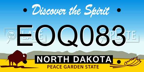 EOQ083 North Dakota License Plate