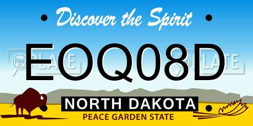 EOQ08D North Dakota License Plate