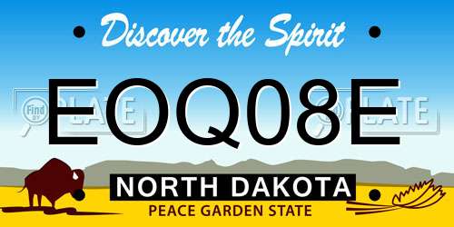 EOQ08E North Dakota License Plate