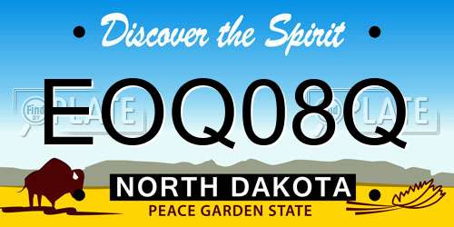 EOQ08Q North Dakota License Plate
