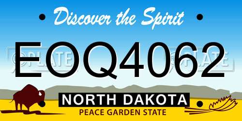 EOQ4062 North Dakota License Plate