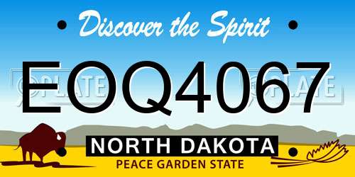 EOQ4067 North Dakota License Plate