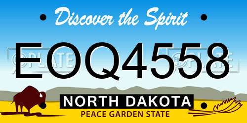 EOQ4558 North Dakota License Plate