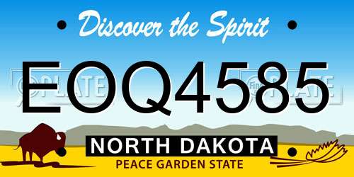 EOQ4585 North Dakota License Plate