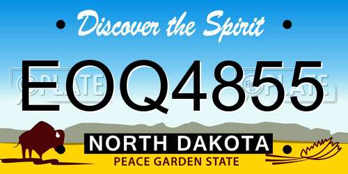 EOQ4855 North Dakota License Plate