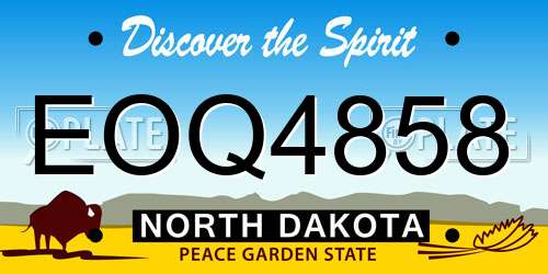 EOQ4858 North Dakota License Plate