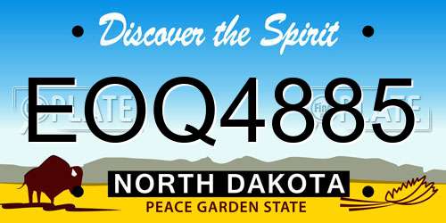 EOQ4885 North Dakota License Plate