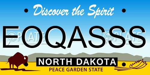 EOQASSS North Dakota License Plate