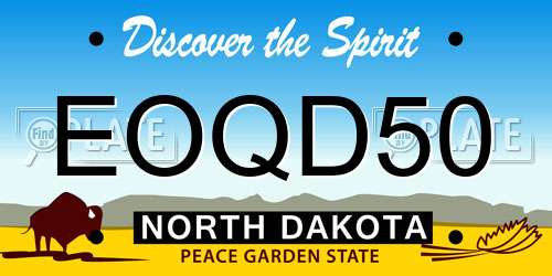 EOQD50 North Dakota License Plate